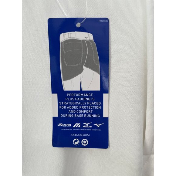 Mizuno Short Baseball Pant Youth M White Red Polyester Athleisure Sportswear NEW - Picture 5 of 11